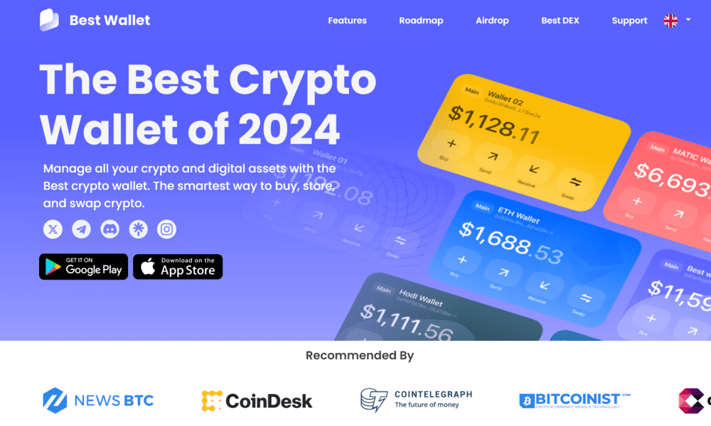 الصفحة الرئيسية لمحفظة بيست واليت (Best Wallet)