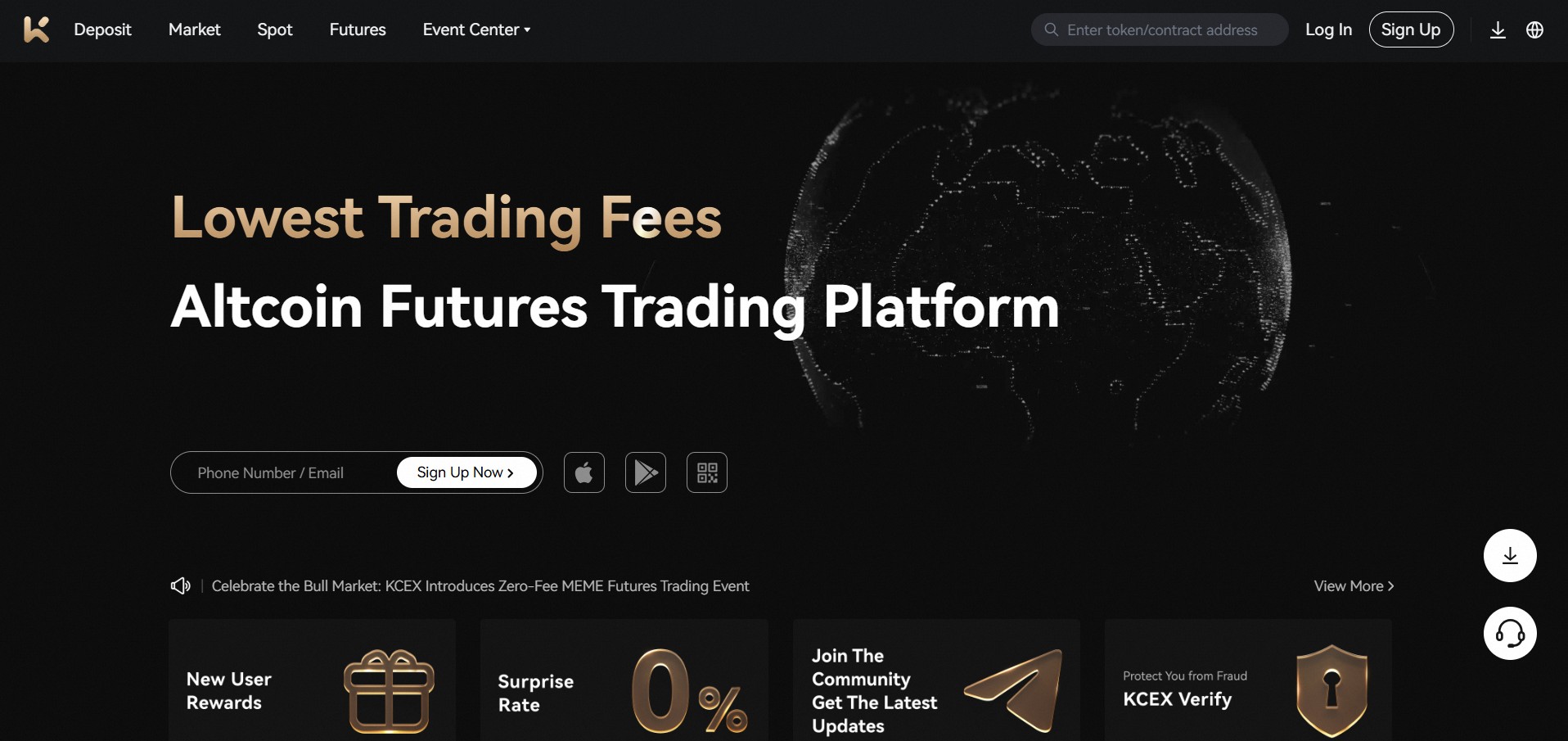 Plataforma de negociação de futuros Altcoin com as menores taxas de negociação, destacando um evento de negociação de zero taxas no KCEX.