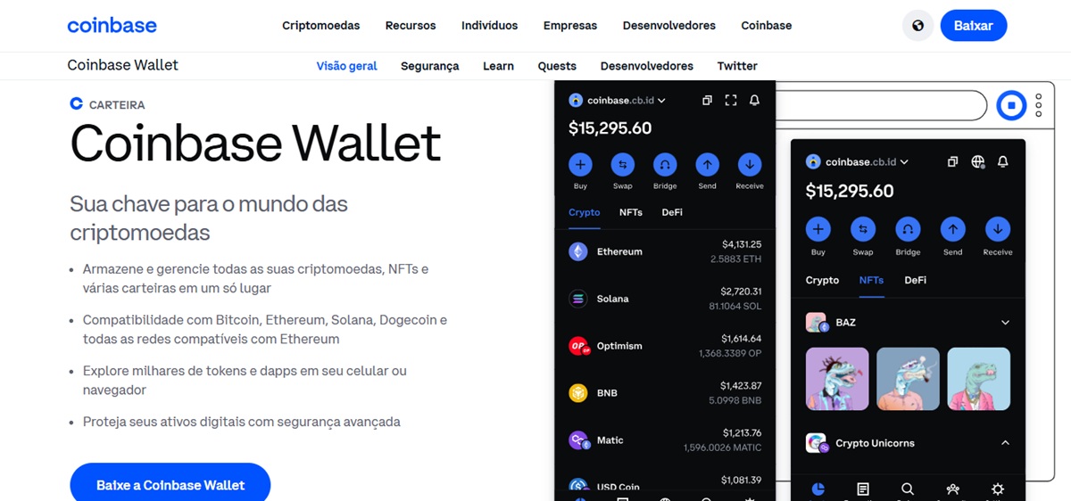 Coinbase Wallet é outra carteira compatível com DeFi