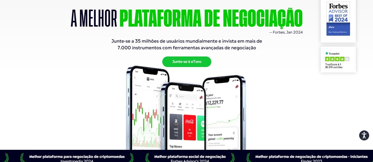 eToro é uma das principais plataformas de negociação do mercado