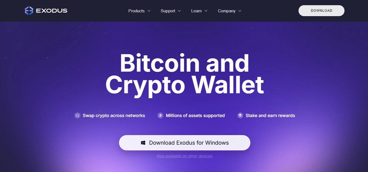 Exodus é uma wallet compatível com finanças descentralizadas