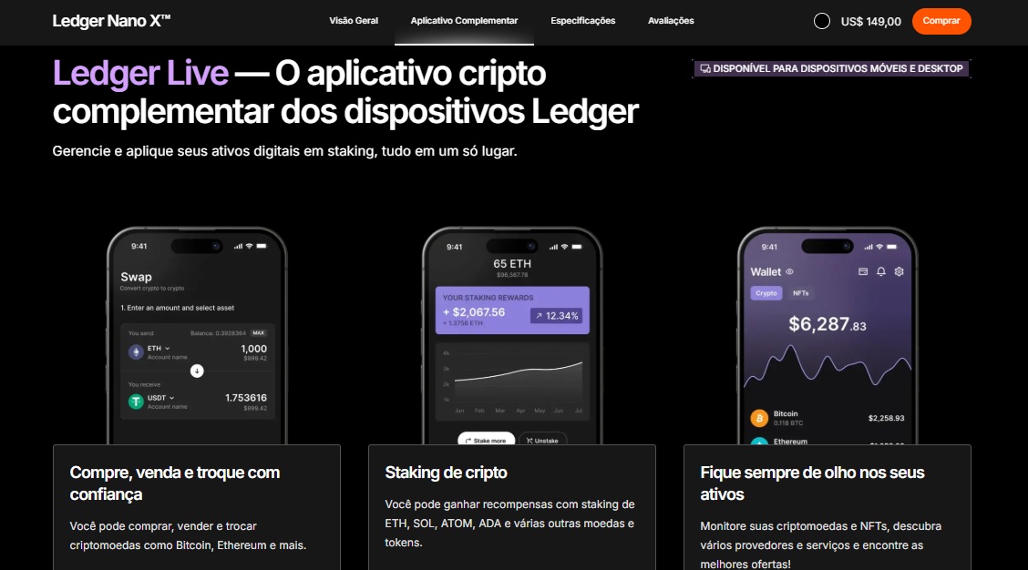 Ledger Nano X é uma das carteiras Dogecoin disponíveis no mercado