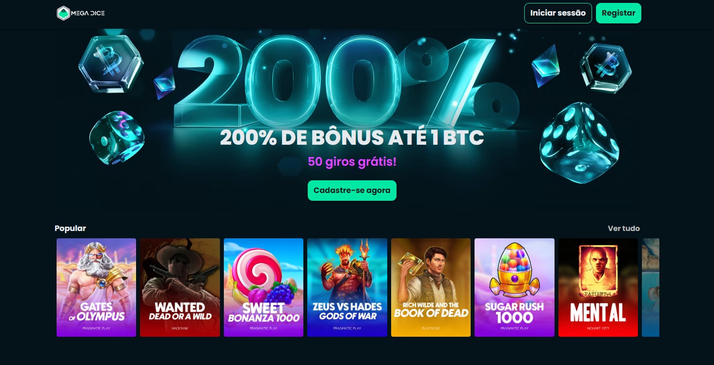Mega Dice é uma casa de apostas esportivas com Bitcoin