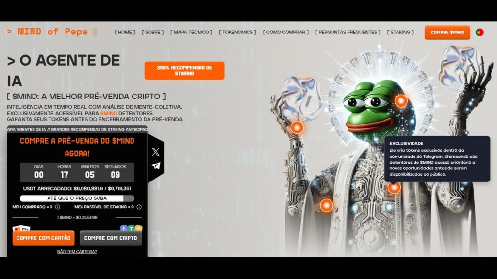 Mind of pepe é um memecoin popular e um dos projetos de criptomoedas a ter em conta ao investir em criptomoedas