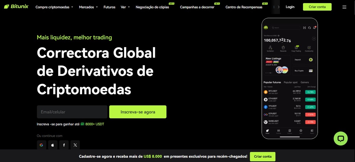 Bitunix é uma das principais corretoras do mundo para trading de futuros