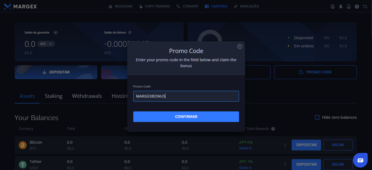 Bónus de depósito Margex: como reclamar 20% no Trading em Cripto