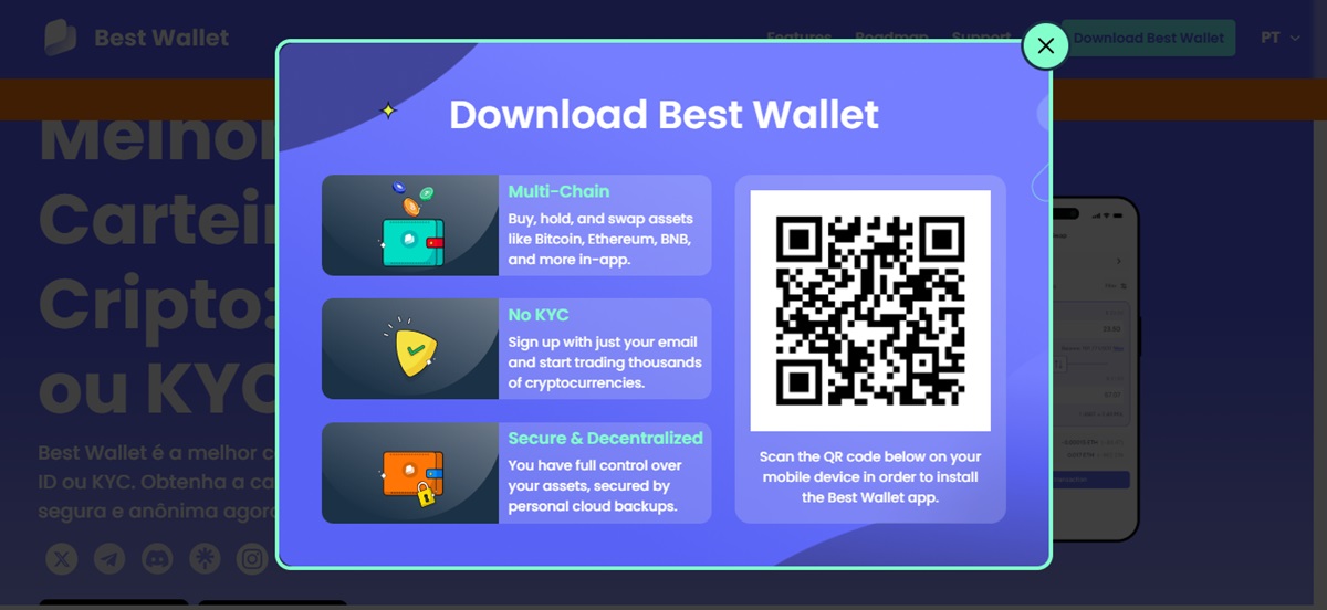 Baixe o app da Best Wallet