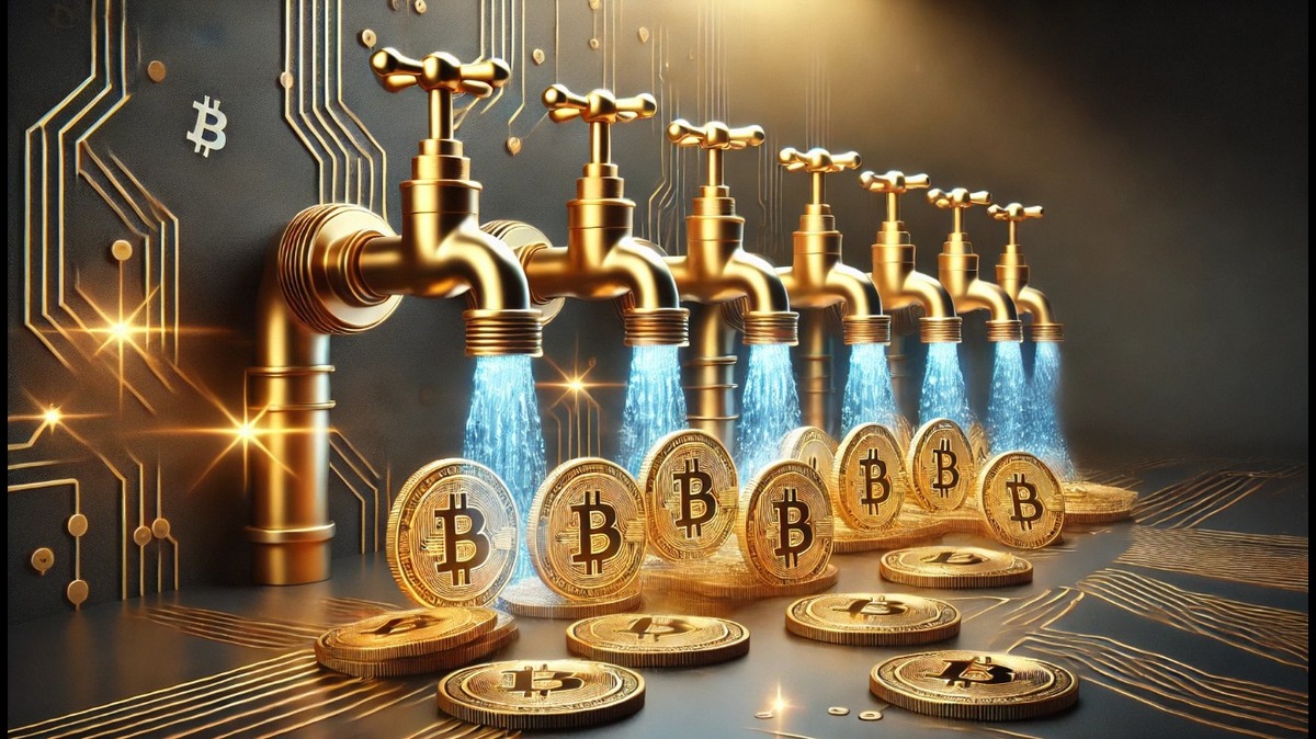 Conceito de mineração de criptomoedas e geração de ativos digitais.