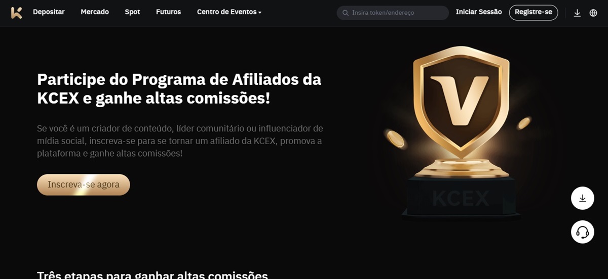 KCEX também conta com uma das mais altas taxas em programas de afiliados com criptomoedas