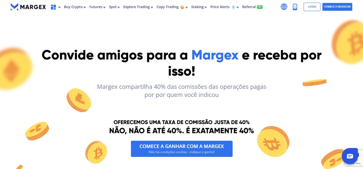 Pagina inicial da carteira Margex