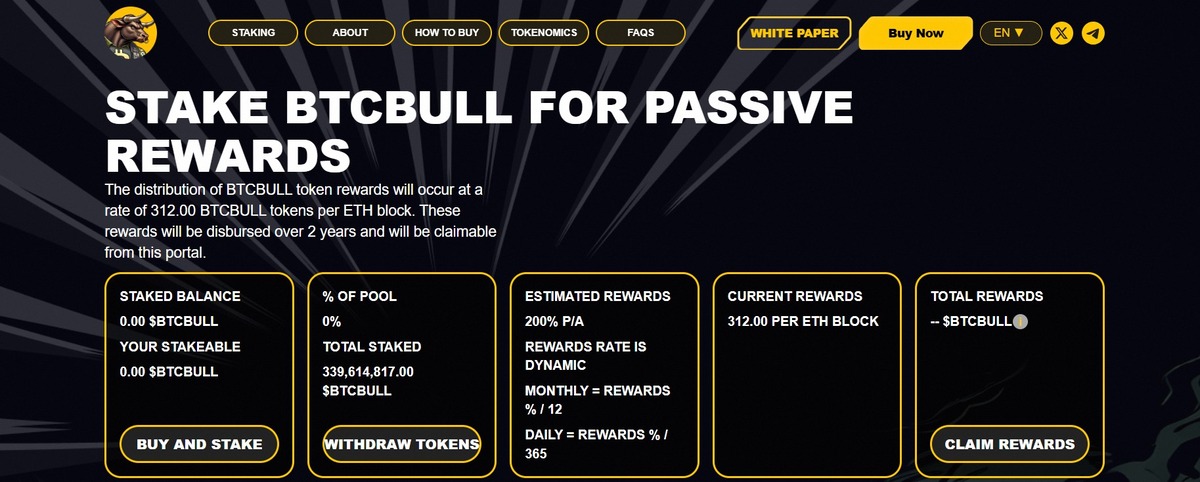 Stake para receber airdrops de BTC BUll como forma de ganhar bitcoin grátis
