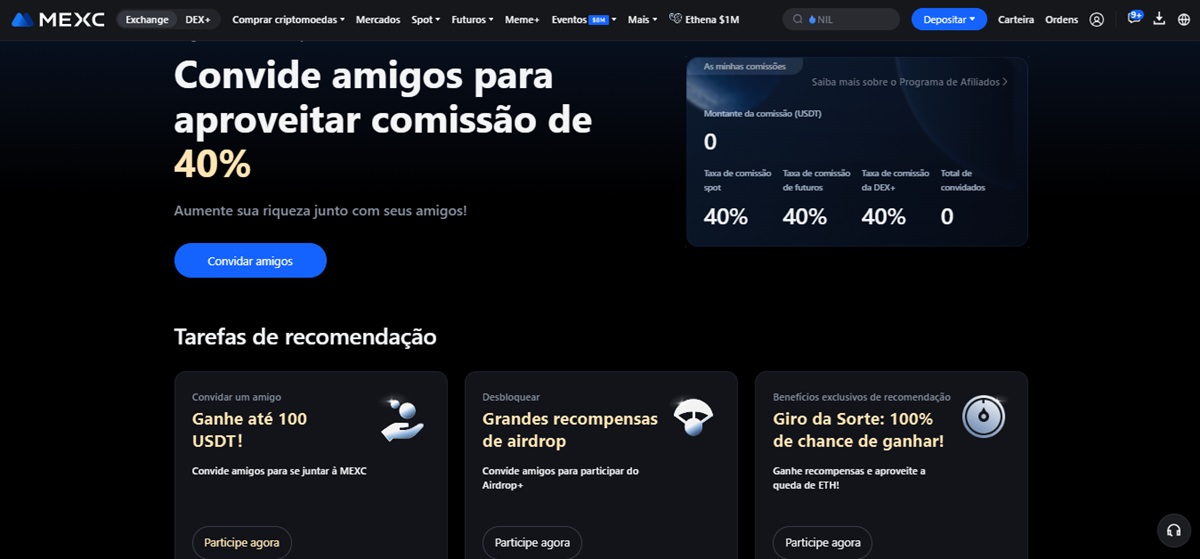 É possível recomendar a plataforma para outros usuários
