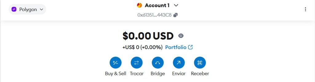 carteira Polygon - depositar