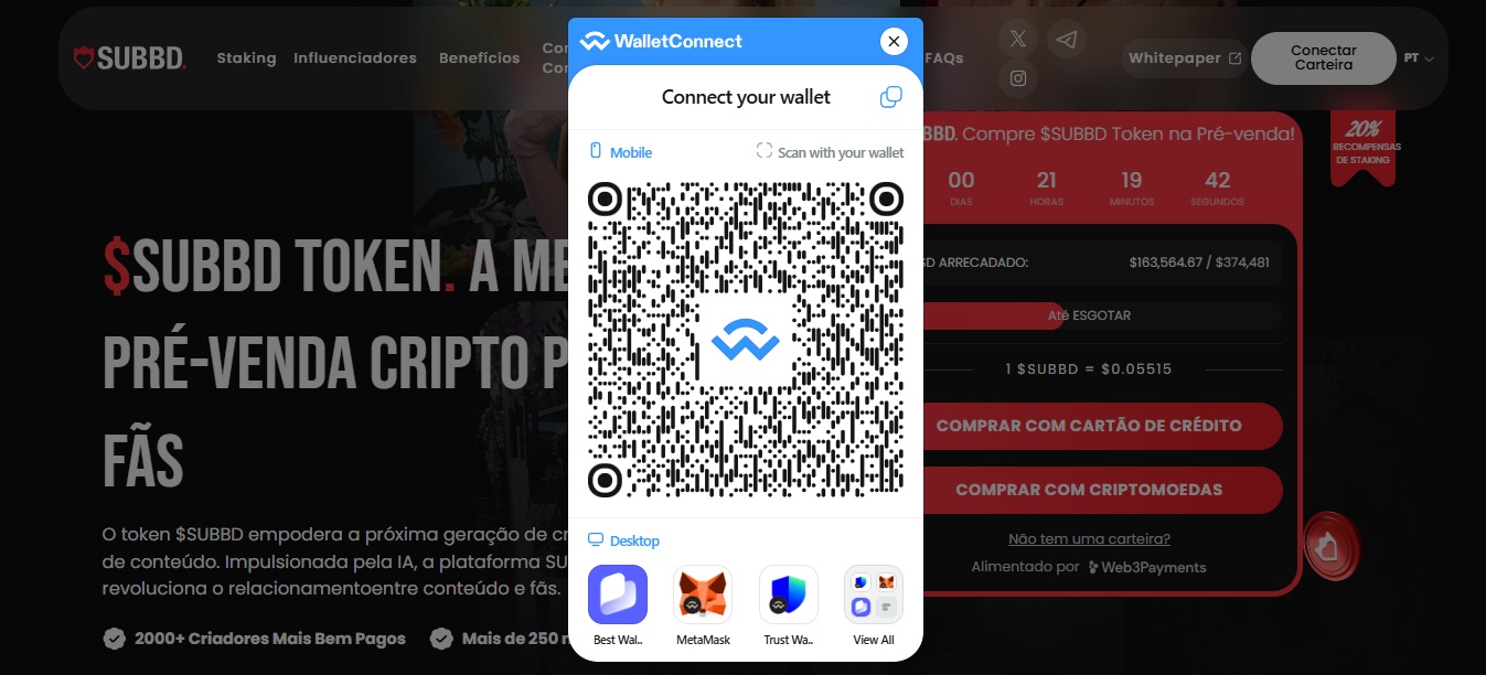 Como conectar carteira Best Wallet para comprar o token SUBBD