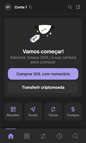 Conclua o cadastro e comece a usar sua carteira Solana