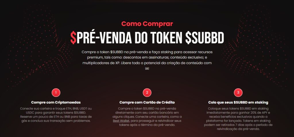 Como investir no token $SUBBD durante a pré-venda