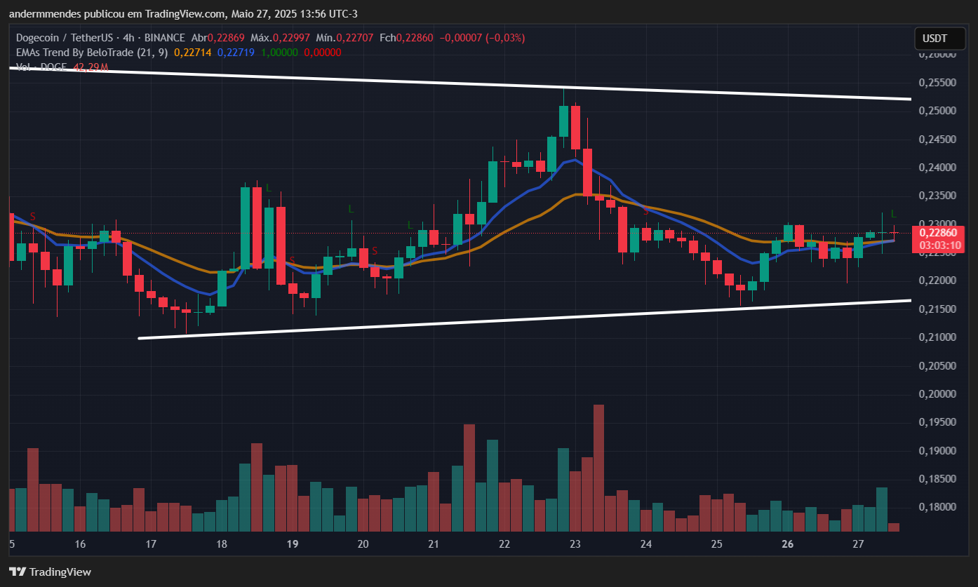 Gráfico da Dogecoin (DOGE) no TradingView