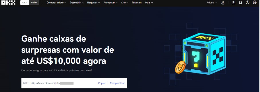 As caixas misteriosas sao um dos codigos promocionais da OKX