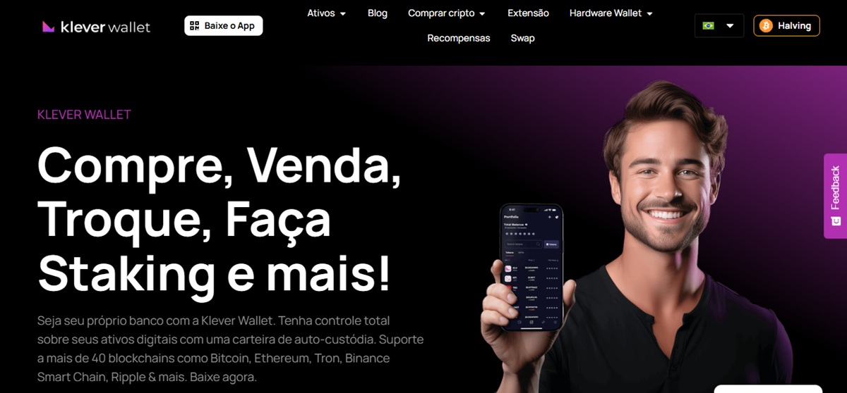Klever Wallet oferece a possibilidade de compra, venda e staking.