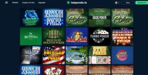 Página com parte dos jogos que o BetPanda oferece