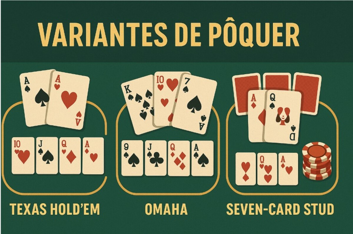O poker online tem as mesmas variantes do tradicional