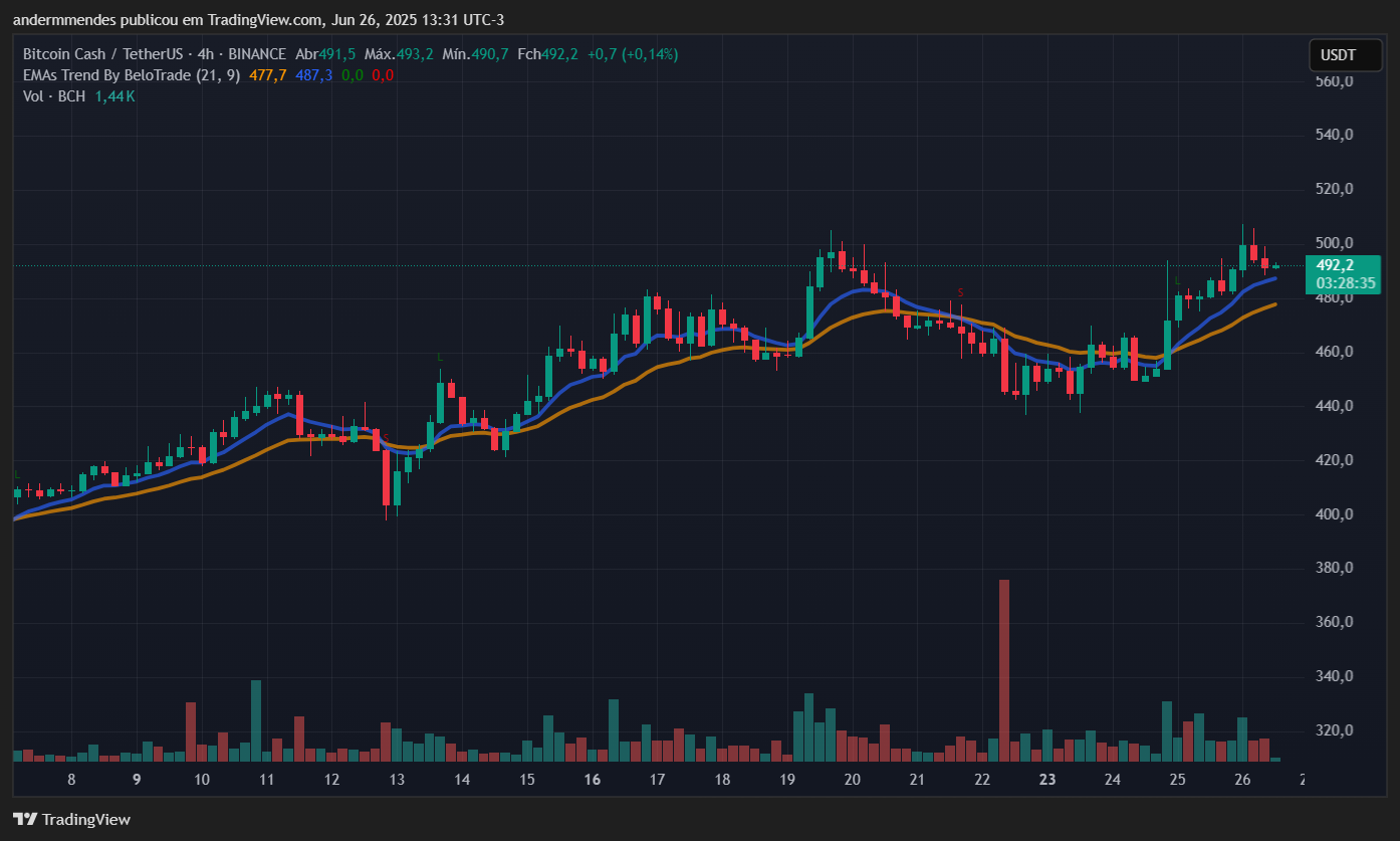 Gráfico BCH no TradingView