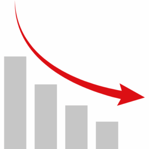 Capitalização de mercado - gráfico em tendência de baixa