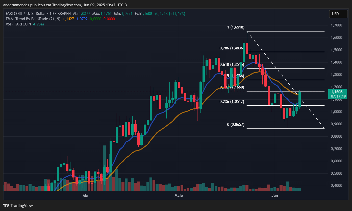 Gráfico da Fartcoin (FARTCOIN) no TradingView