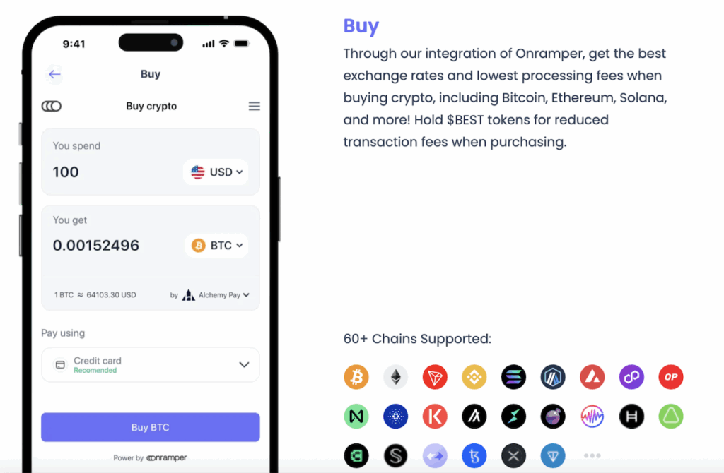 Chains disponíveis na Best Wallet