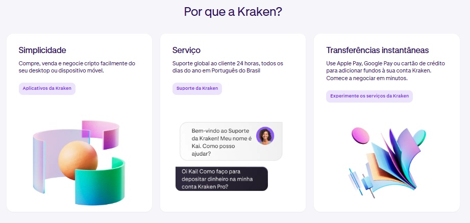 Embora exija KYC, a Kraken está entre as plataformas mais completas e seguras do mercado