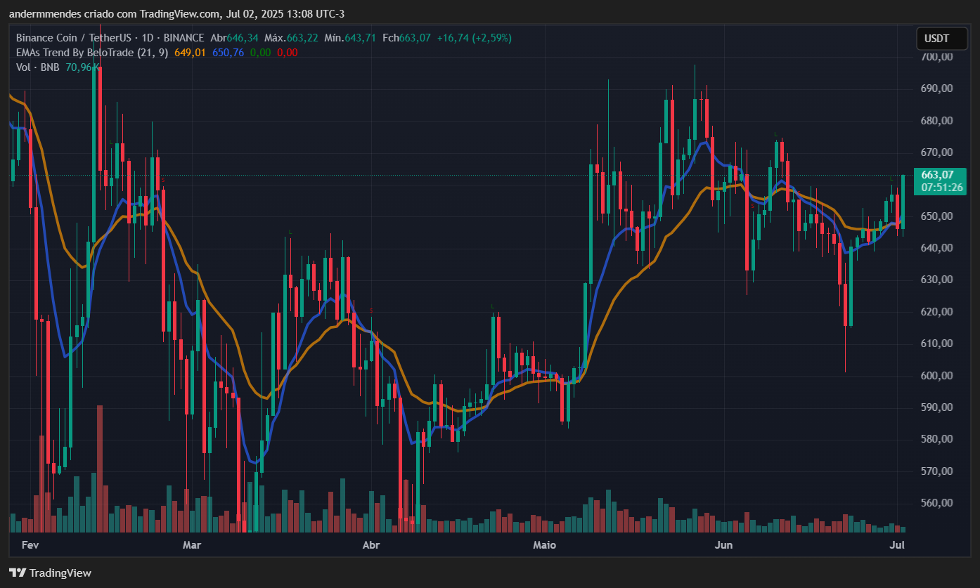 Gráfico do BNB no TradingView