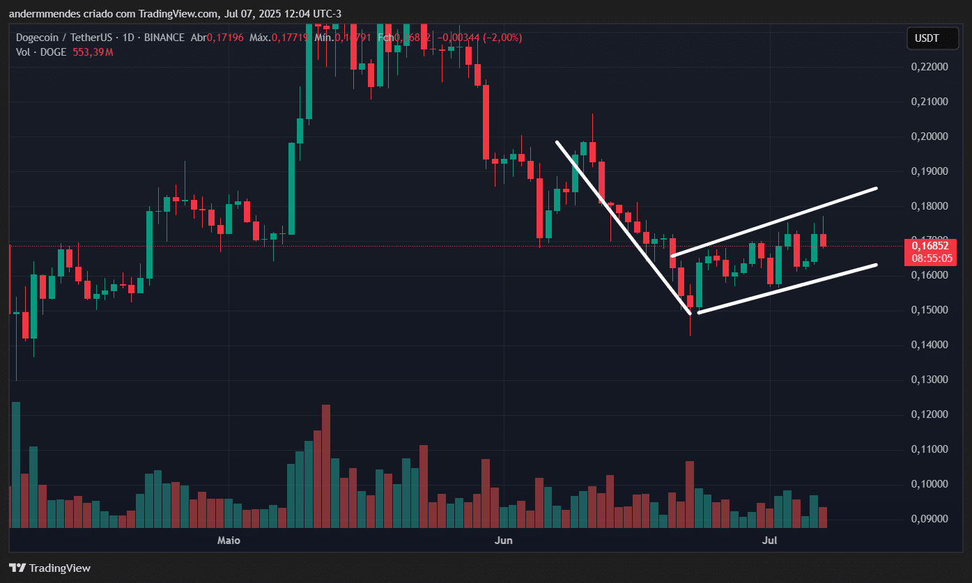 Gráfico do DOGE no TradingView