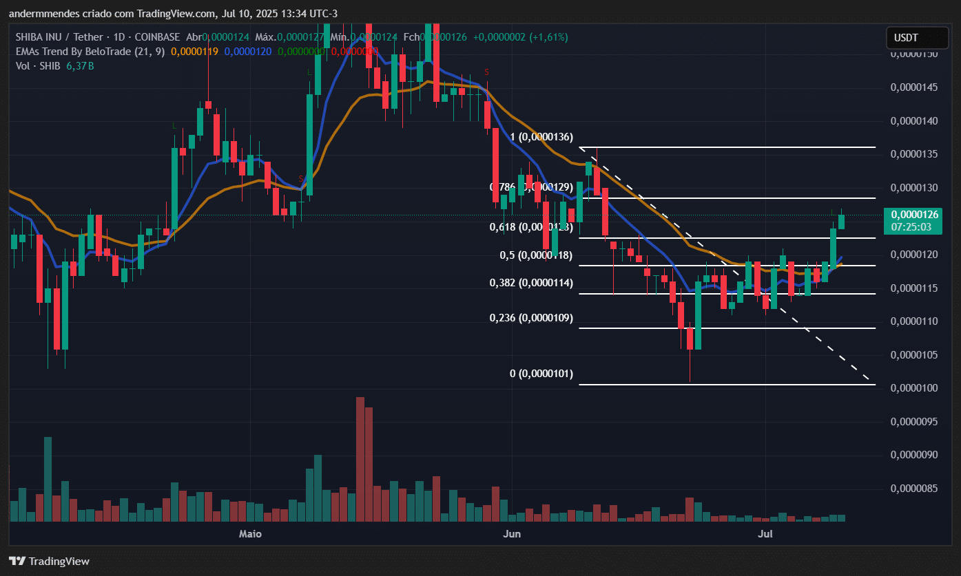 Gráfico da Shiba Inu (SHIB) no TradingView