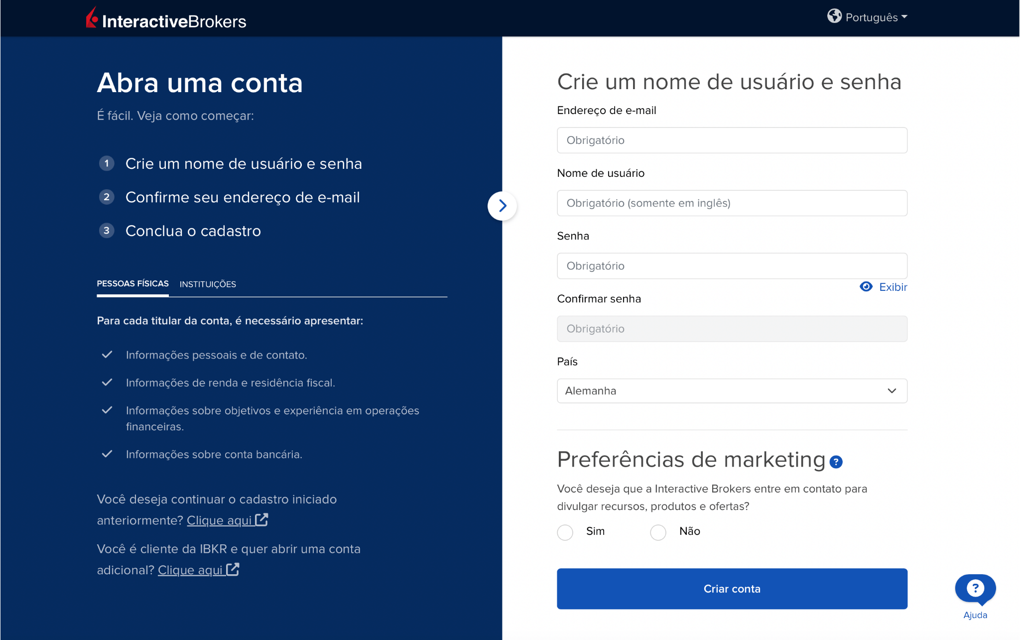 abrir uma conta na Interactive Brokers para Comprar ações HYLQ