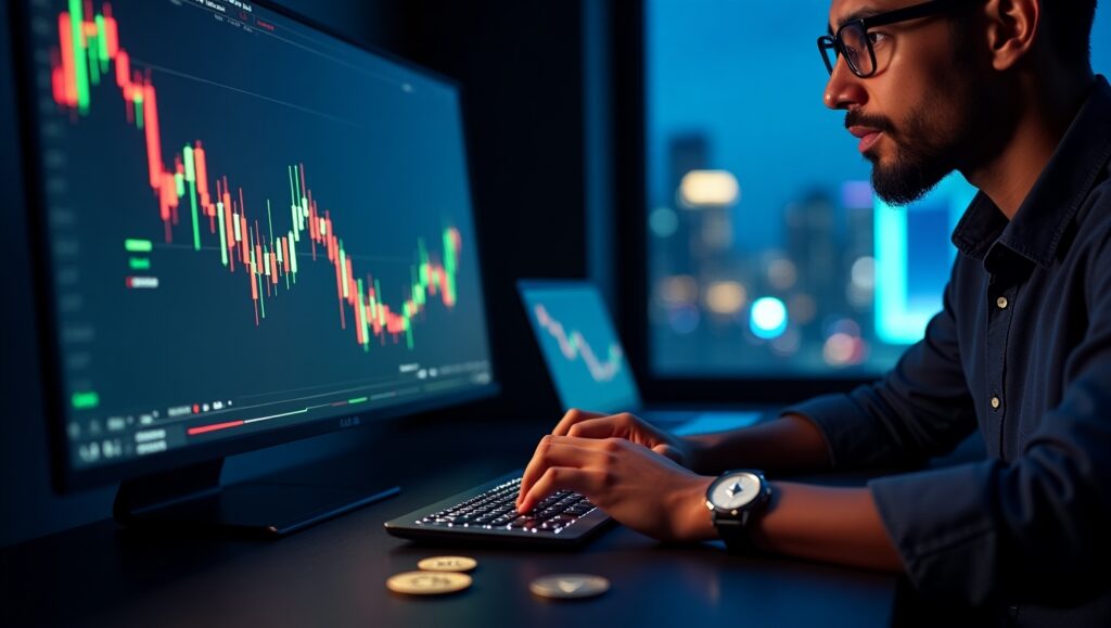 Trading de criptomoedas é a prática de comprar e vender ativos digitais