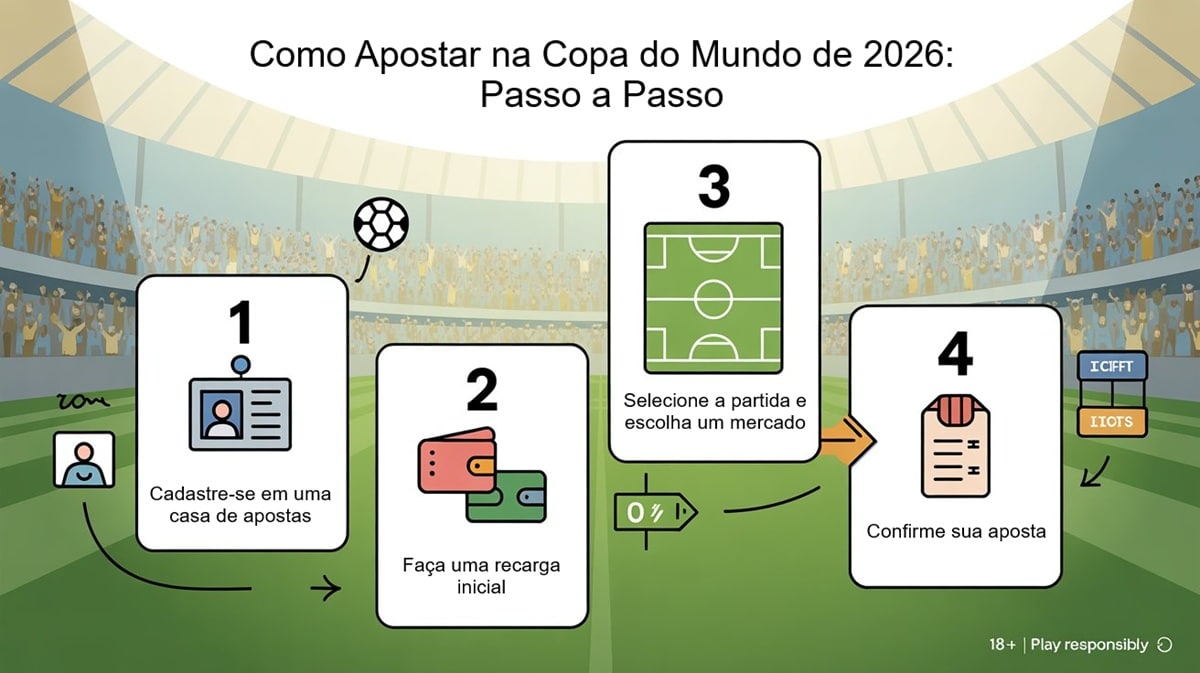 Passo a passo para começar a apostar na Copa do Mundo 2026