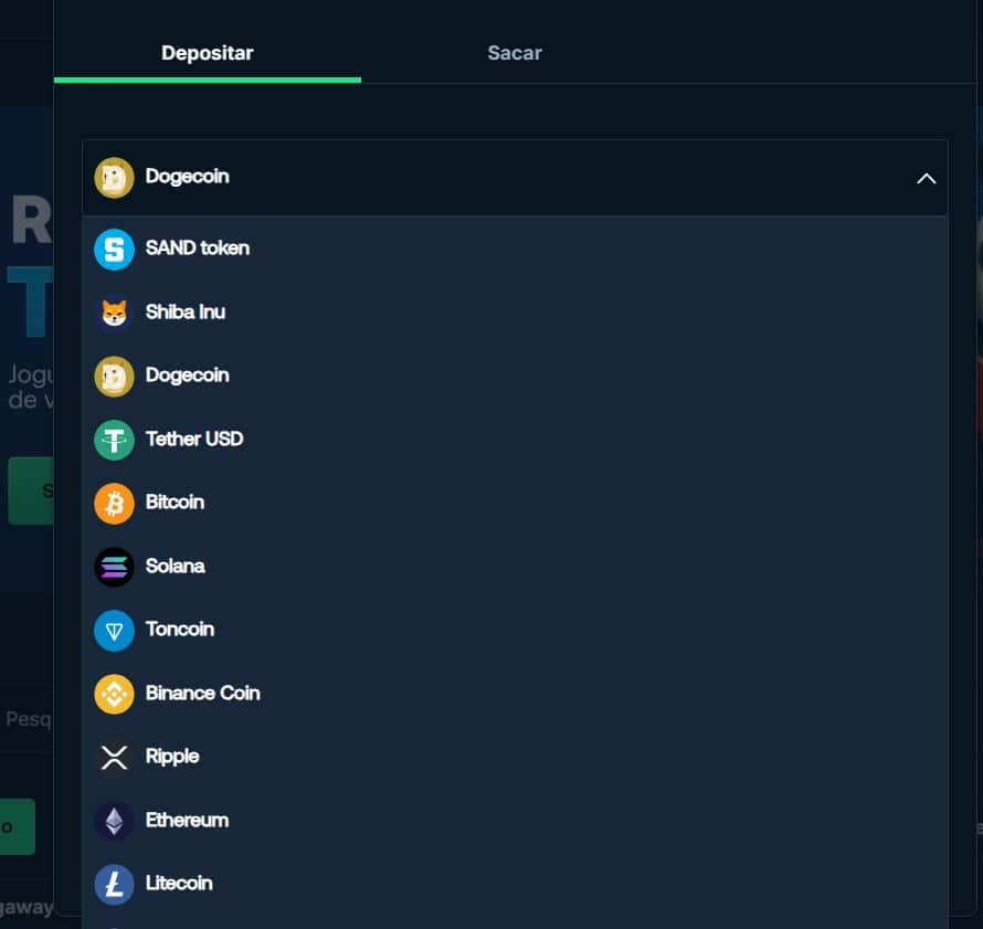 Deposito no Betpanda