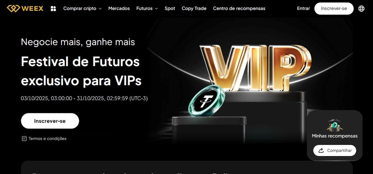 Programa VIP da Corretora WEEX traz diversos benefícios para traders de alto volume