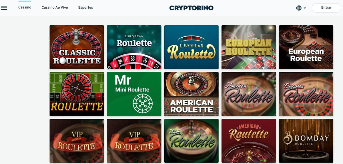 Titulos de roleta online no Cryptorino