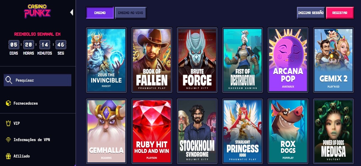 Slots no CasinoPunkz