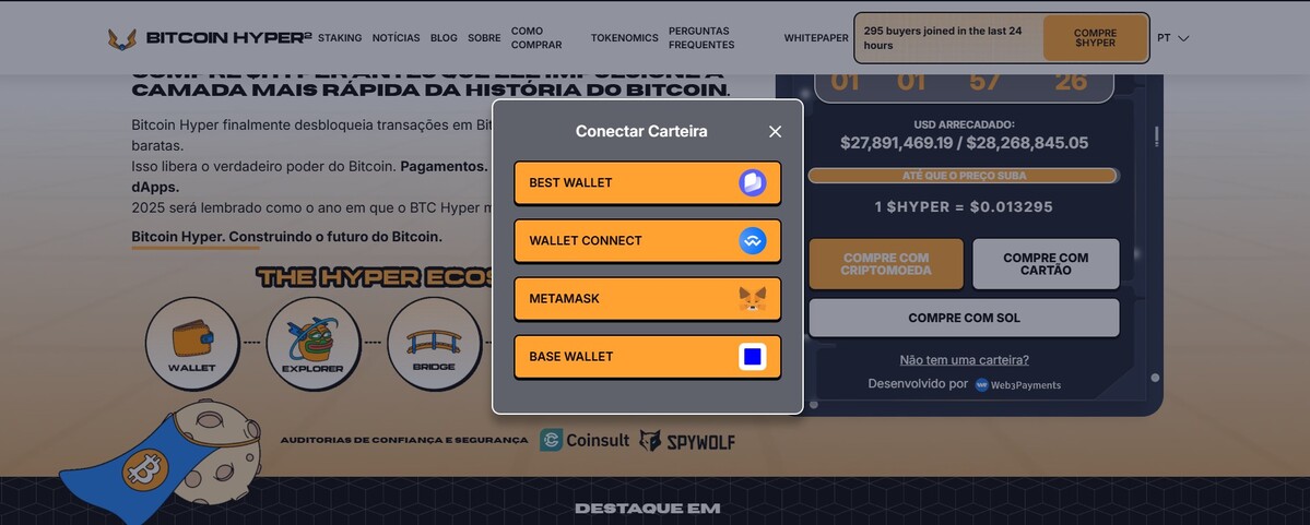 Conecte a Best Wallet para comprar Hyper entre as alternativas ao Bitcoin
