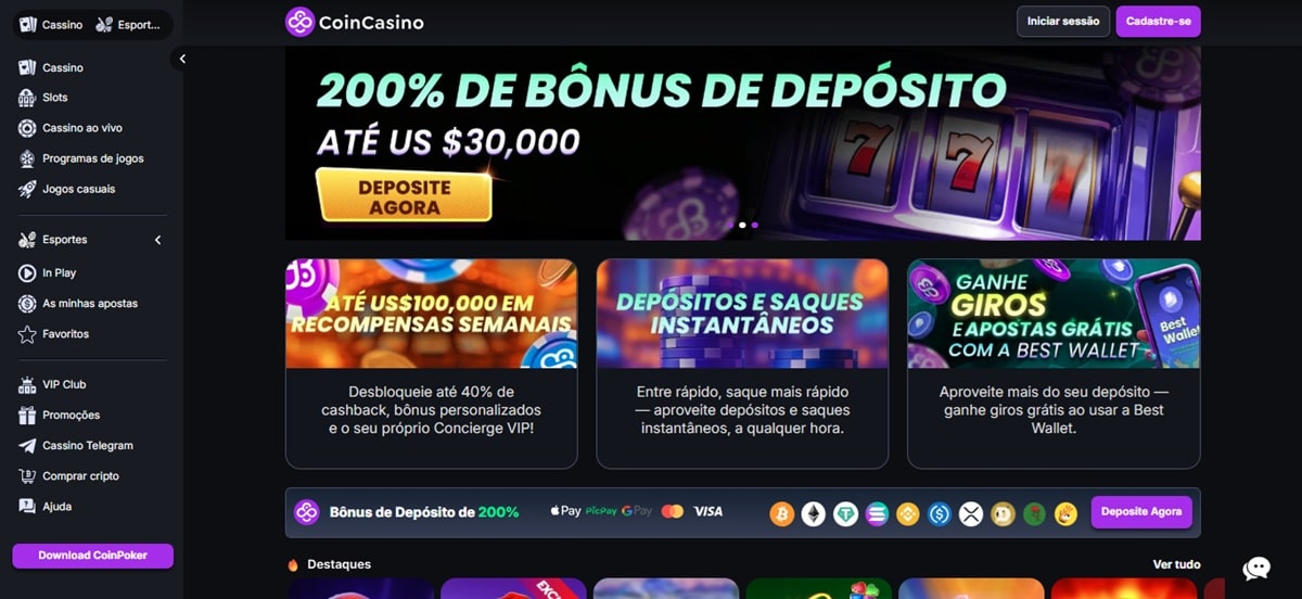 O CoinCasino é uma plataforma muito popular no mercado de cripto cassinos