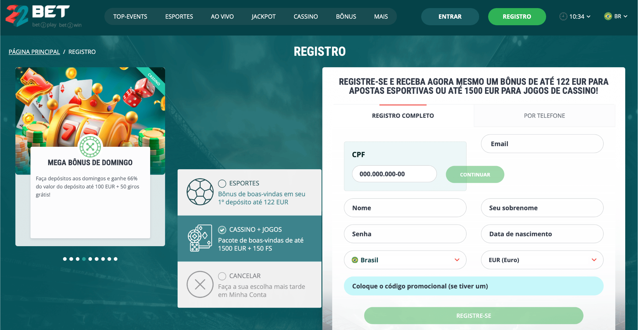 cassino 22bet