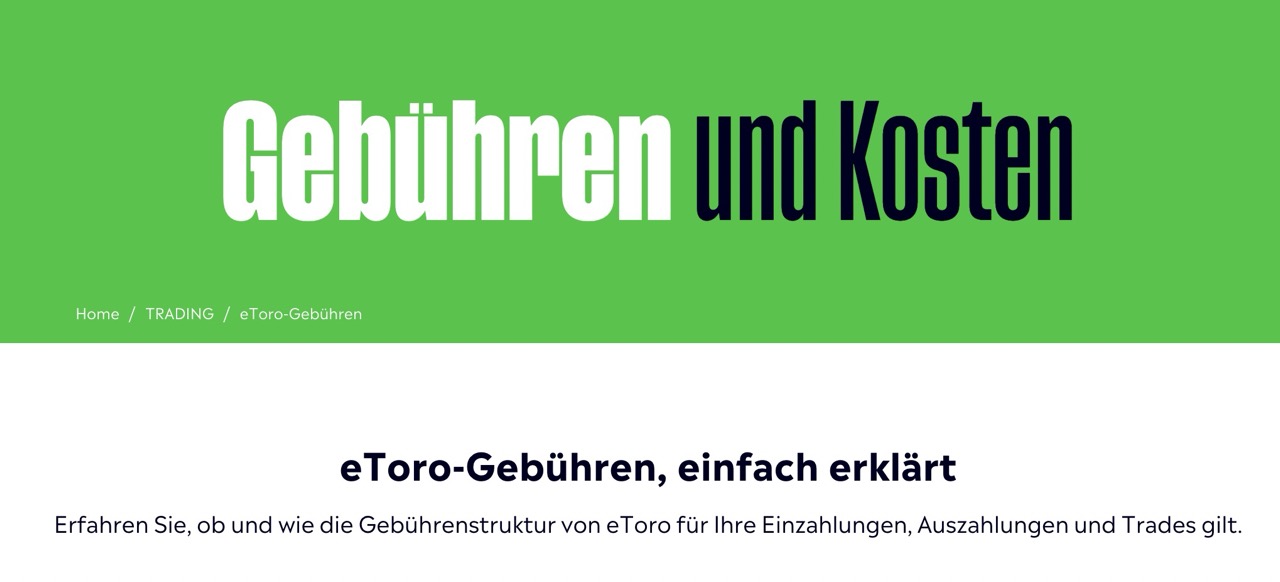 eToro Gebühren