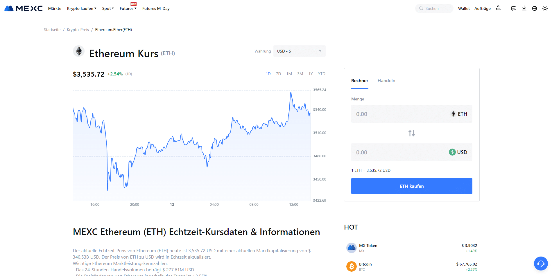 Mexc Ethereum kaufen