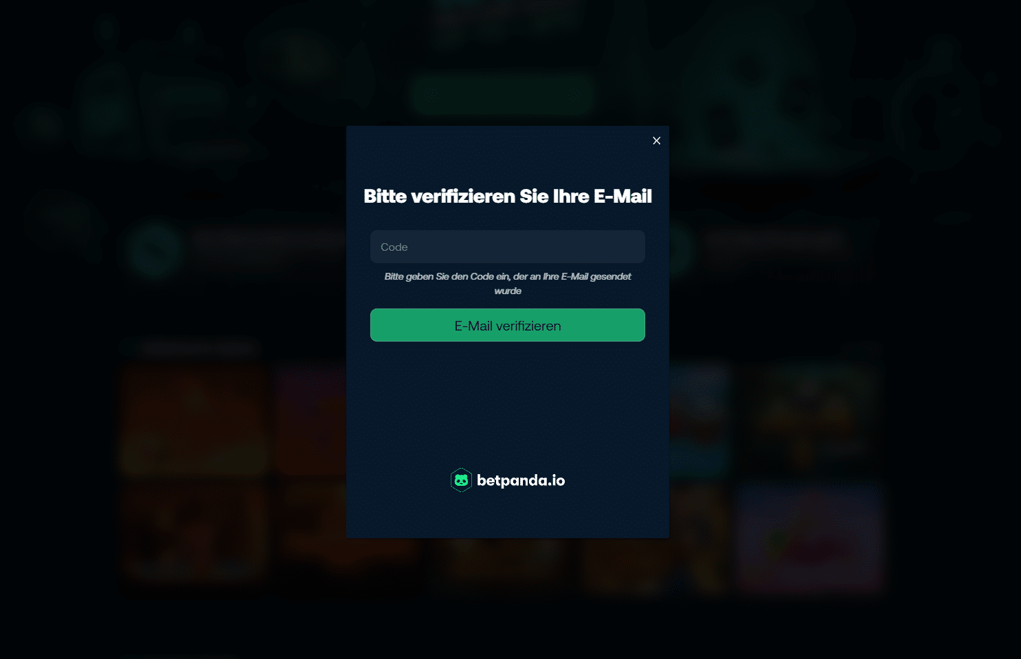 betpanda code bestatigen