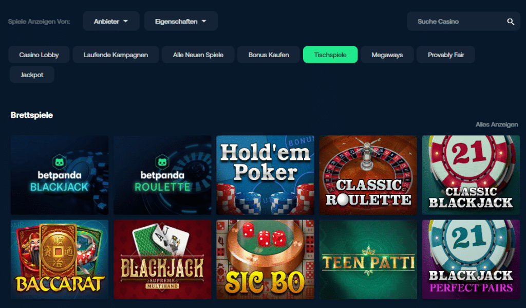 betpanda tischspiele