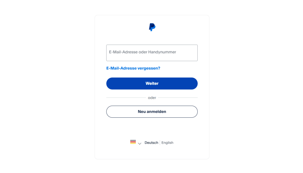 paypal login