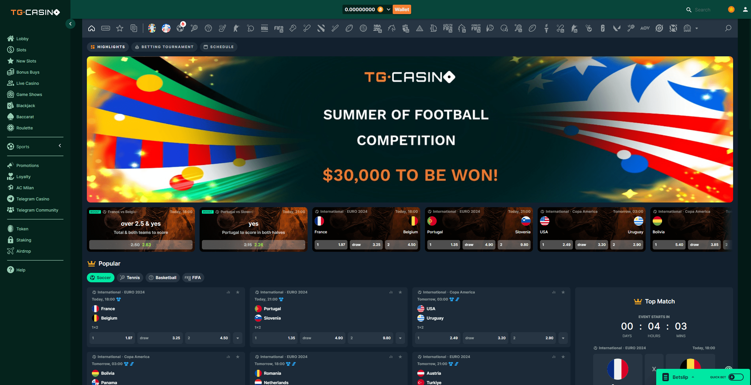 tg casino sports