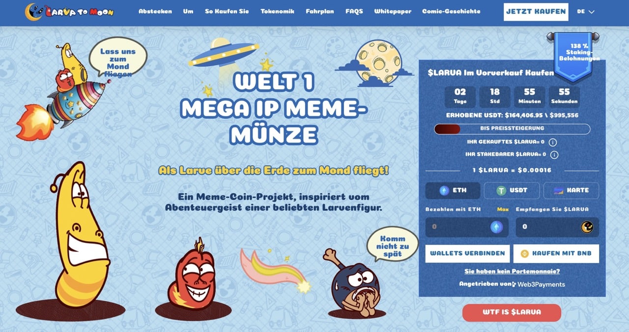 Larva to Moon Presale Startseite